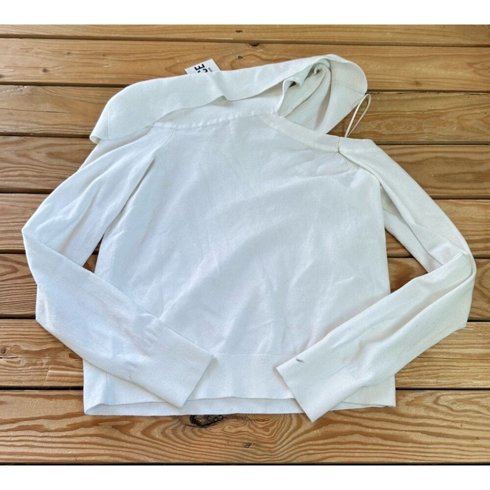 L’agence NWT Women’s easton One shoulder sweater size XS White BT - Picture 3 of 8